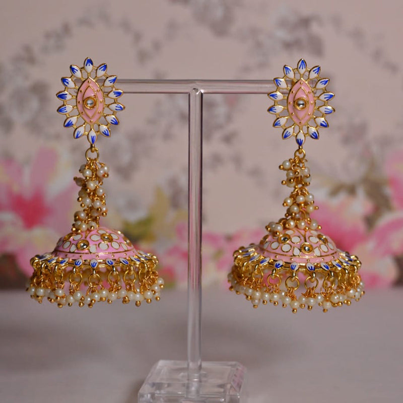 Shagna Gold Plated Meenakari Jhumki Earrings