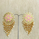 Shagna Gold Plated Kundan And Pearl Dangler Earrings