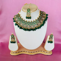 Shagna Gold Plated Kundan And Meenakari Choker Necklace Set