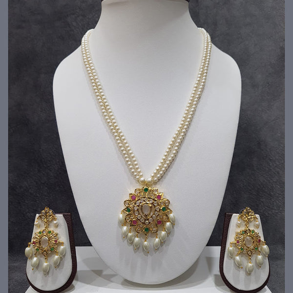 Shagna Gold Plated Pearls Necklace Set
