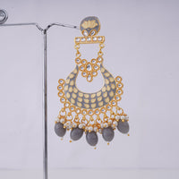 Shagna Gold Plated Meenakari And Pearls Dangler Earrings
