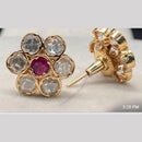 Shagna Gold Plated Polki Kundan Stone Studs