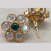 Shagna Gold Plated Polki Kundan Stone Studs