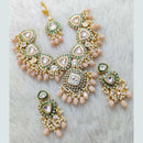 Shagna Gold Plated Kundan Stone And Pearls Choker Necklace Set