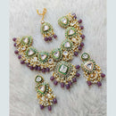 Shagna Gold Plated Kundan Stone And Pearls Choker Necklace Set