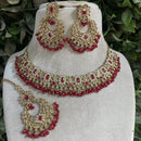 Shagna Gold Plated Crystal Stone And Beads Necklace Set