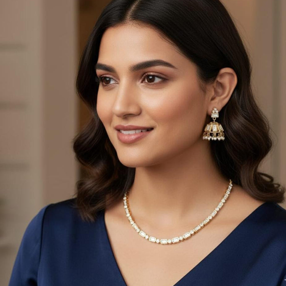 Shagna Designer Polki Kundan Stones And Pearl Necklace Set