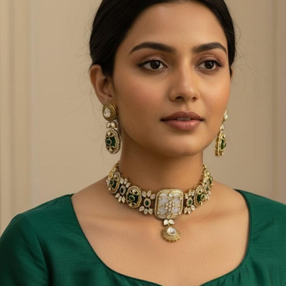 Shagna Designer Kundan Stones Choker Necklace Set
