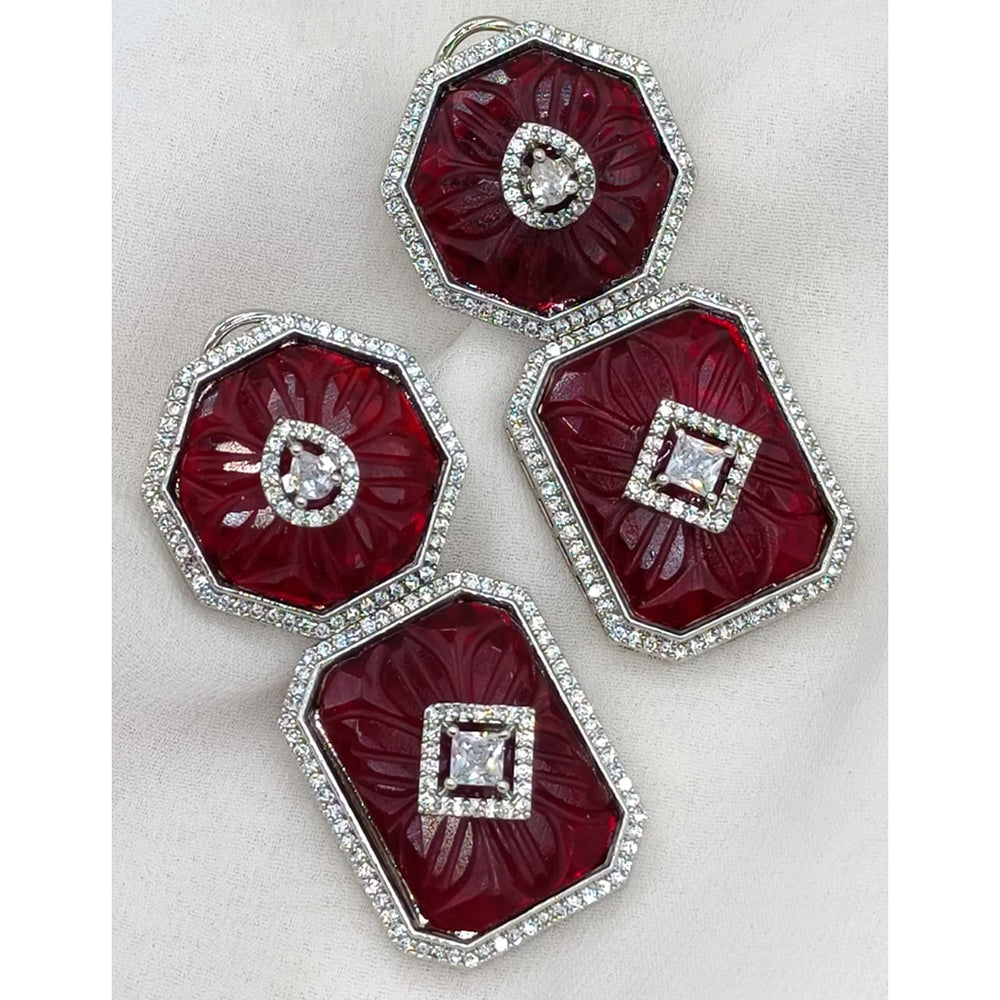 Shagna Designer American Diamond Hanging Earrings