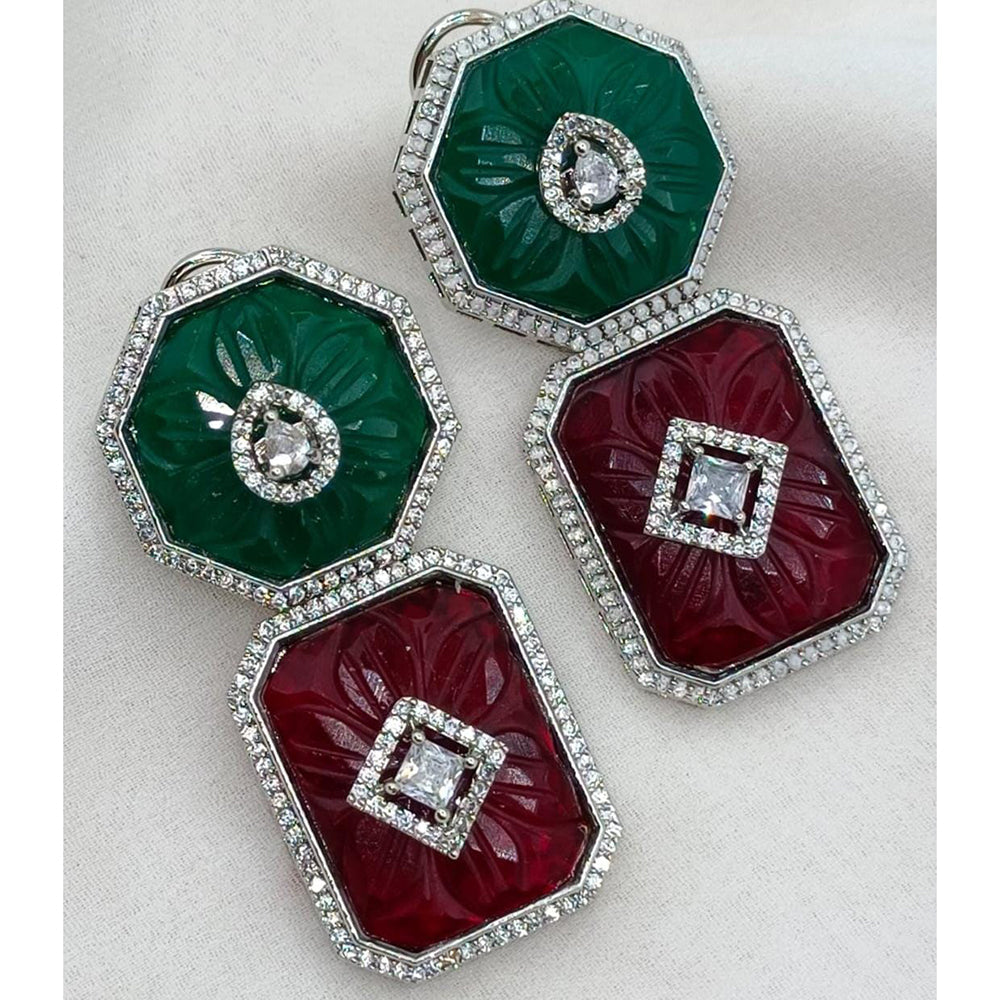 Shagna Designer American Diamond Hanging Earrings