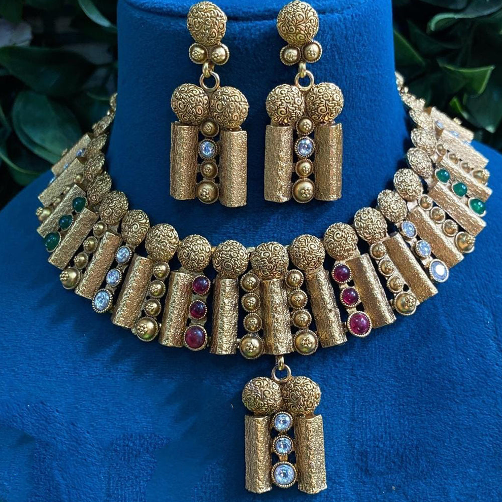Shagna Designer Pota Stone Traditional Necklace Set
