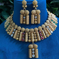 Shagna Designer Pota Stone Traditional Necklace Set