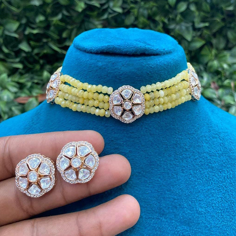 Shagna Heritage Polki Kundan Stone And Pearl Choker Necklace Set