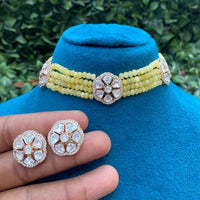 Shagna Heritage Polki Kundan Stone And Pearl Choker Necklace Set