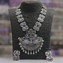 Darshana Jewels Oxidised Plated Mirror Necklace Set