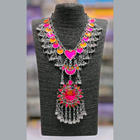 Darshana Jewels Oxidised Plated Meenakari Necklace Set