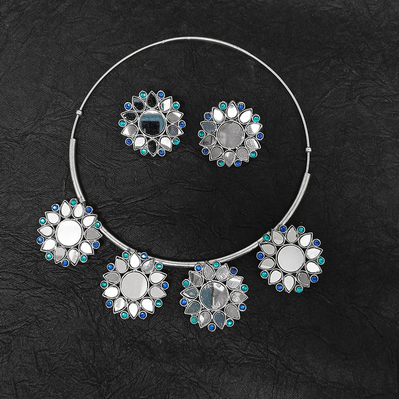 Darshana Jewels Oxidised Plated Necklace Set