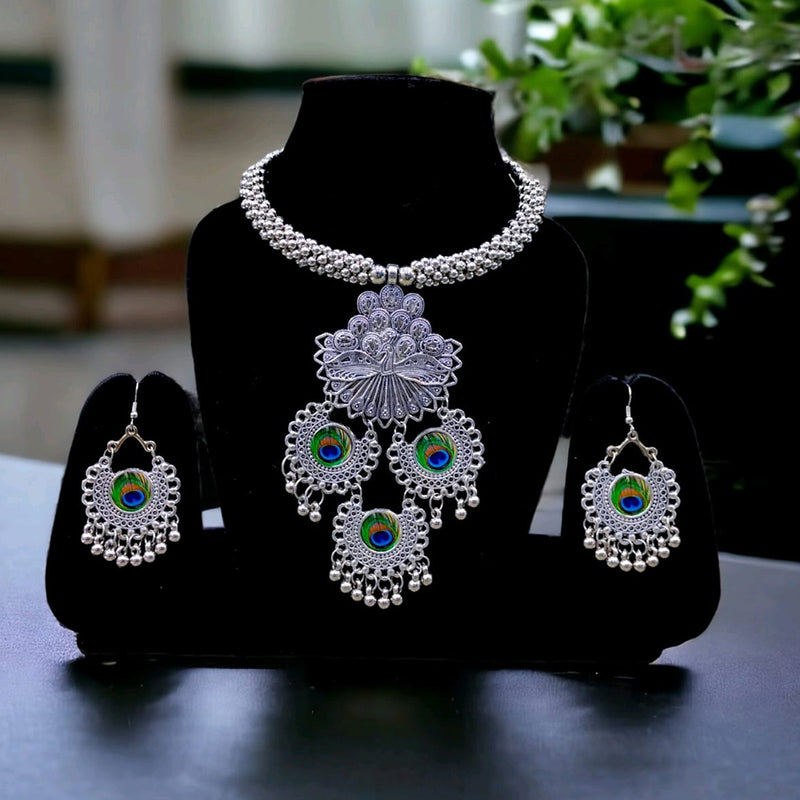 Blythediva Oxidised Plated Necklace Set