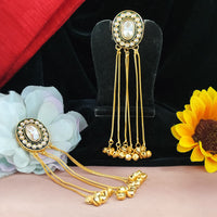 Blythediva Royal Kundan And Meenakari Ghungroo Kashmiri Long Dangler Earrings