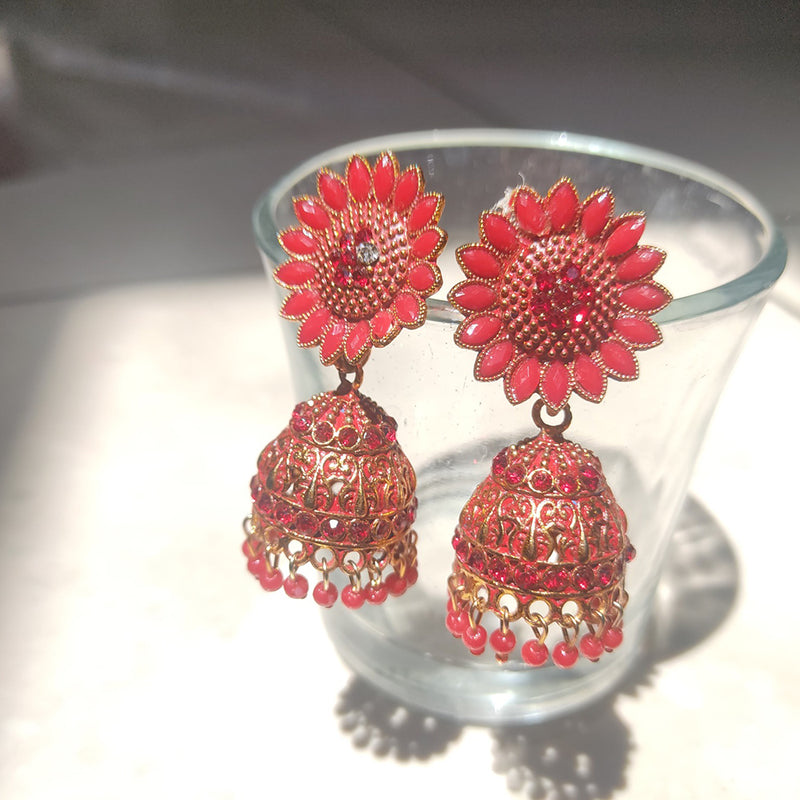 H K Fashion Gold Plated Jhumki Earrings