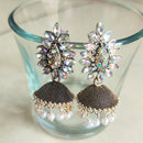 H K Fashion Silver Plated Jhumki Earrings