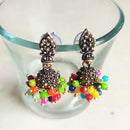 H K Fashion Oxidised Plated Jhumki Earrings