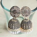H K Fashion Oxidised Plated Jhumki Earrings