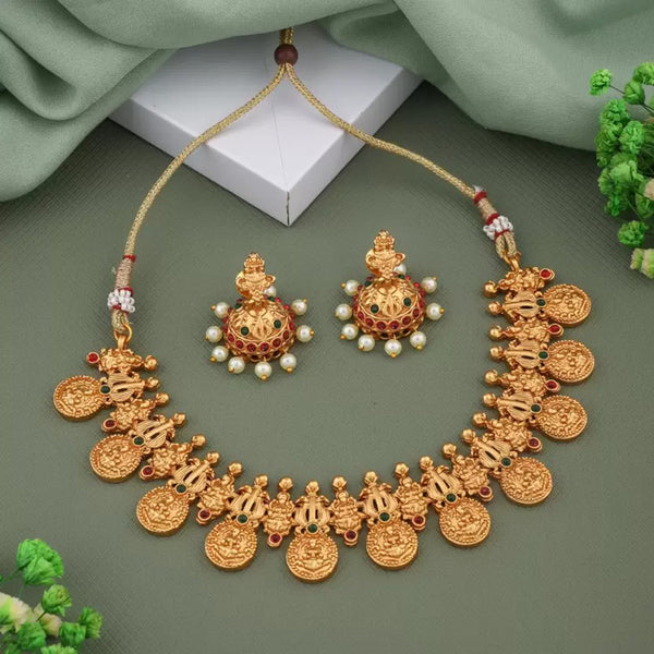 H K Fashion Gold Plated Temple Necklace Set
