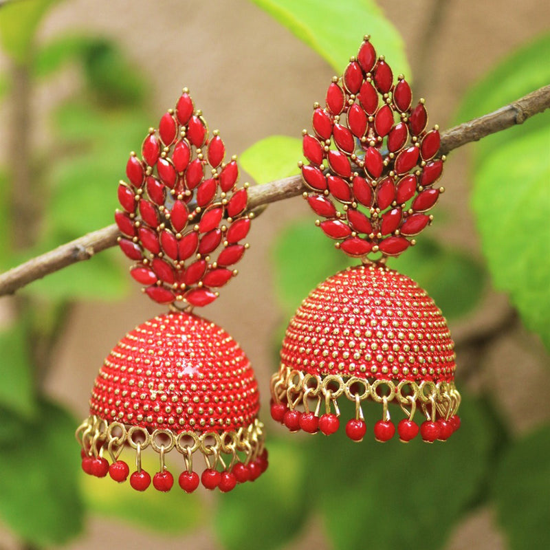 H K Fashion Gold Plated Jhumki Earrings