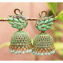 H K Fashion Pota Stone Jhumki Earrings