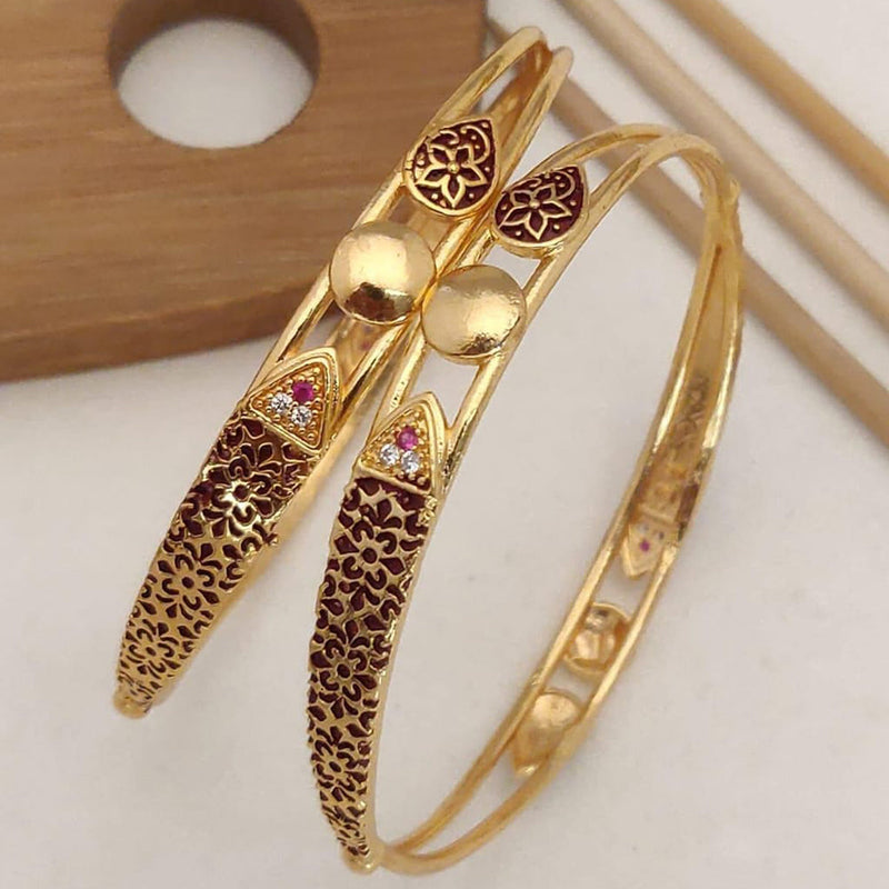 H K Fashion Gold Plated Bangle Set