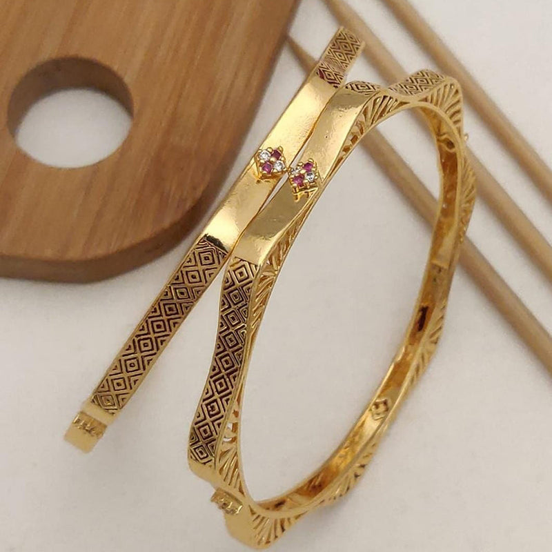 H K Fashion Gold Plated Bangle Set