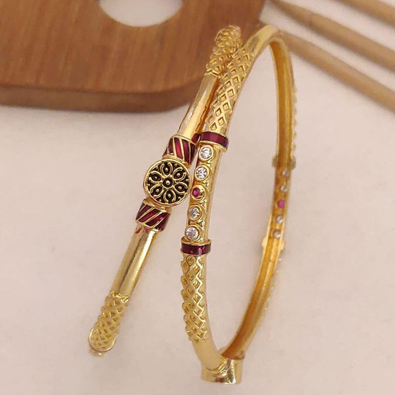 H K Fashion Gold Plated Bangle Set