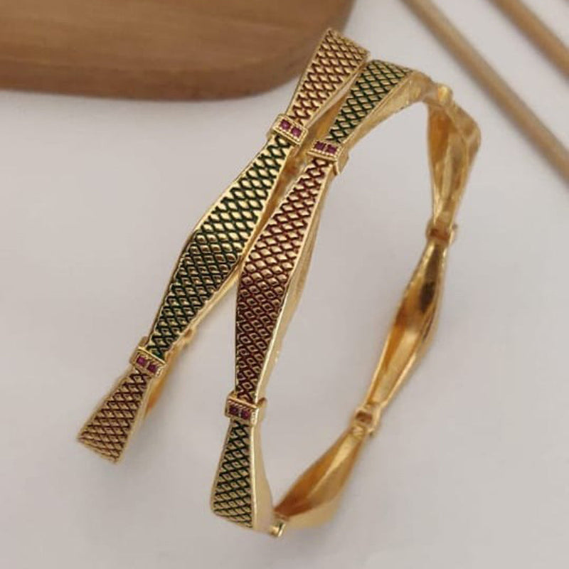 H K Fashion Gold Plated Bangle Set