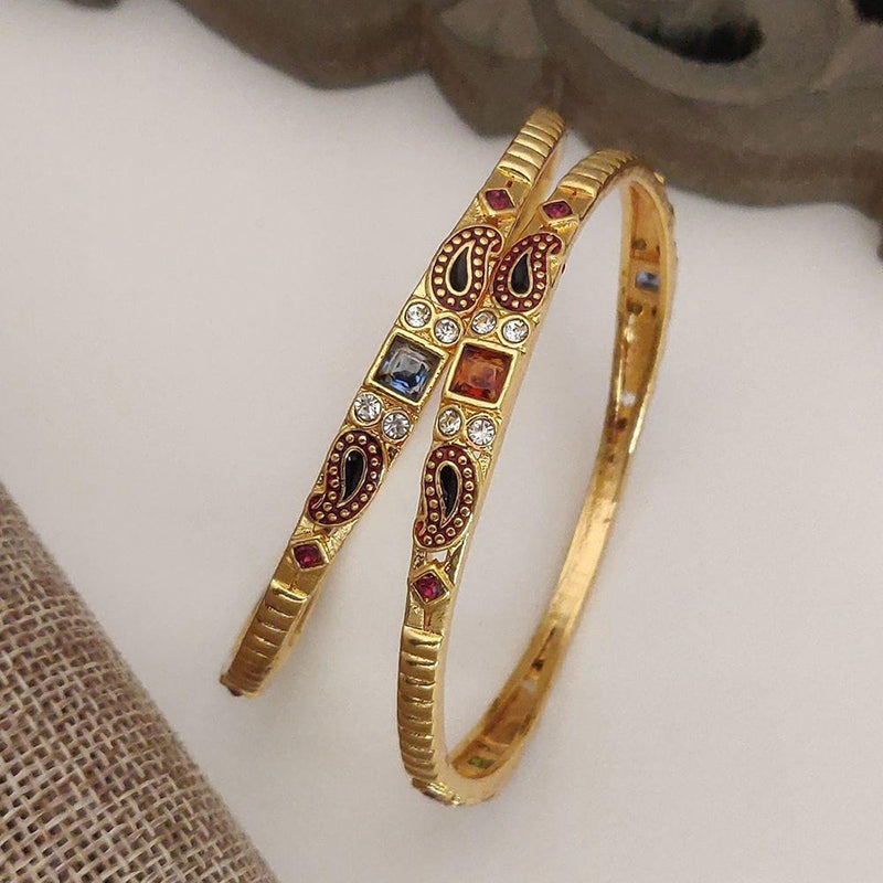 H K Fashion Gold Plated Bangle Set