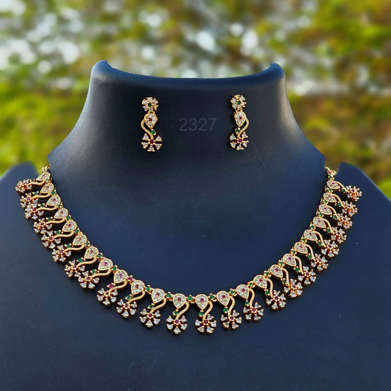 H K Fashion Gold Plated Austrian Stone  Necklace Set