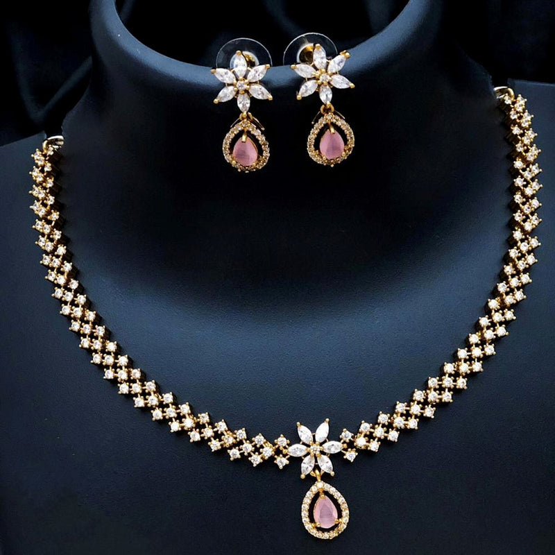 H K Fashion Gold Plated Austrian Stone Necklace Set