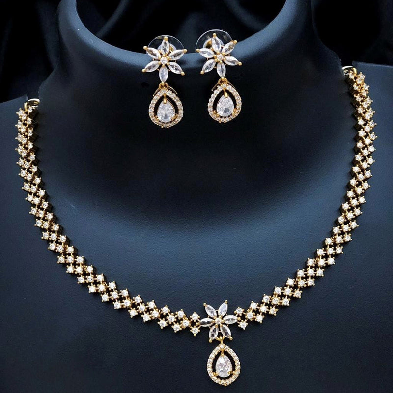 H K Fashion Gold Plated Austrian Stone Necklace Set