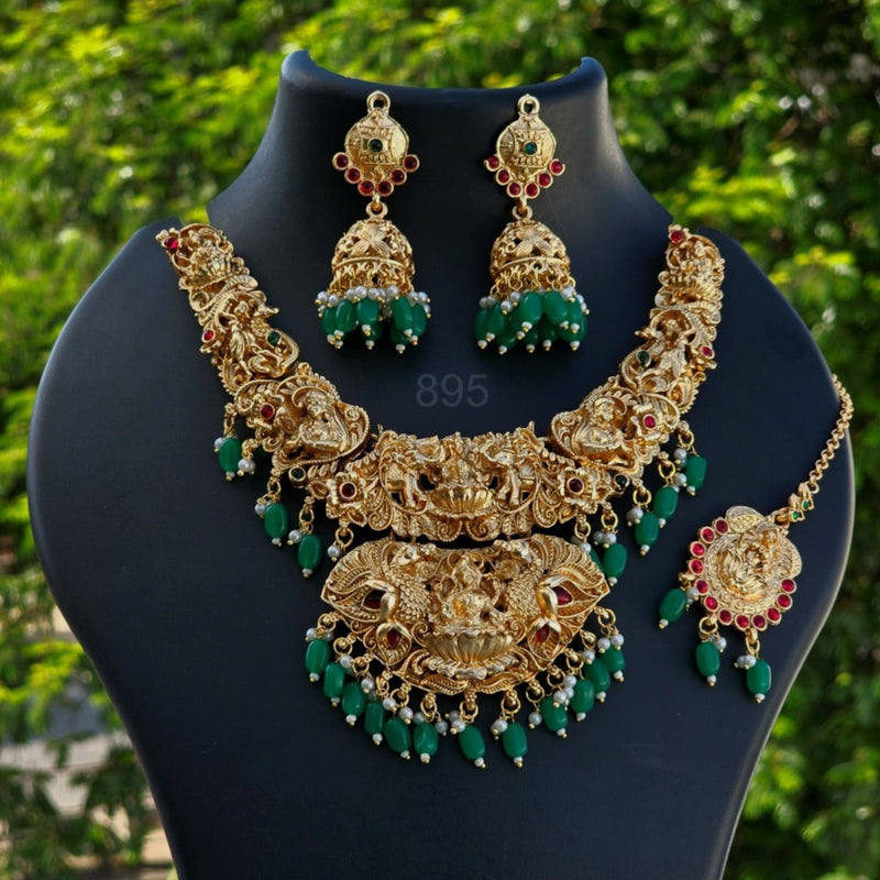 H K Fashion Gold Plated Temple Necklace Set