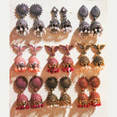 H K Fashion Gold Plated Meenakari Jhumki Earrings