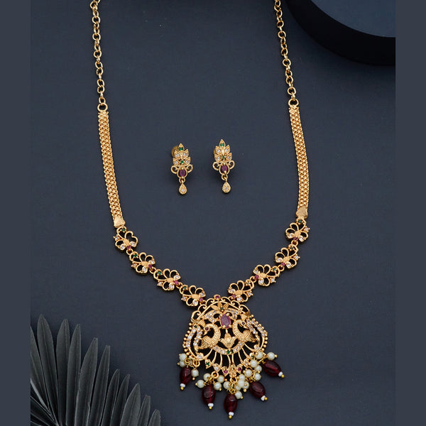 H K Fashion Gold Plated Austrian Stone Necklace Set