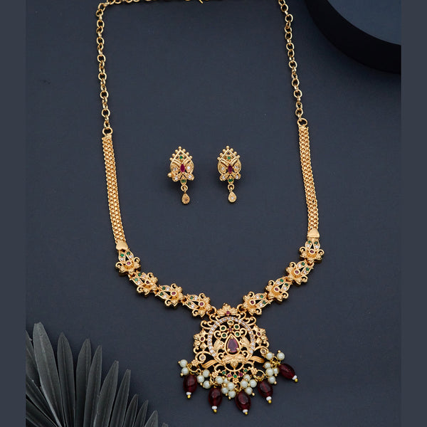 H K Fashion Gold Plated Austrian Stone Necklace Set