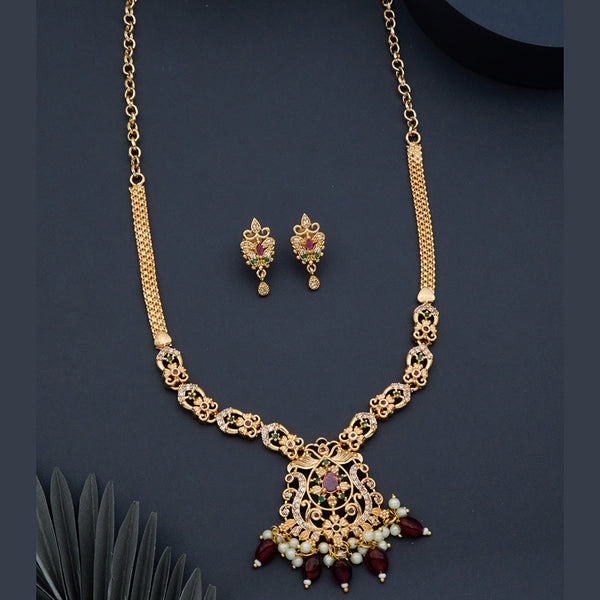 H K Fashion Gold Plated Austrian Stone Necklace Set