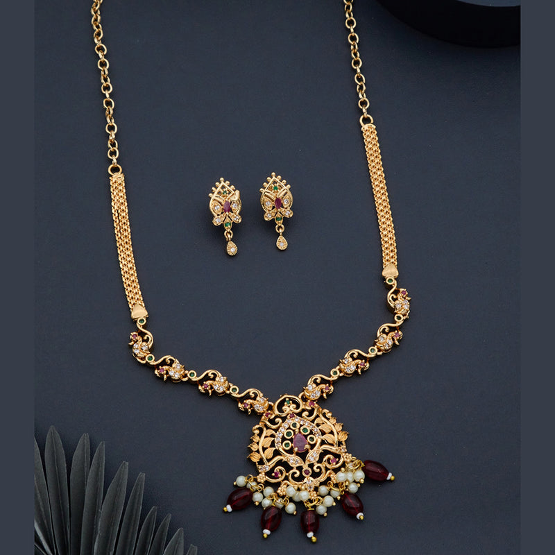 H K Fashion Gold Plated Austrian Stone Necklace Set