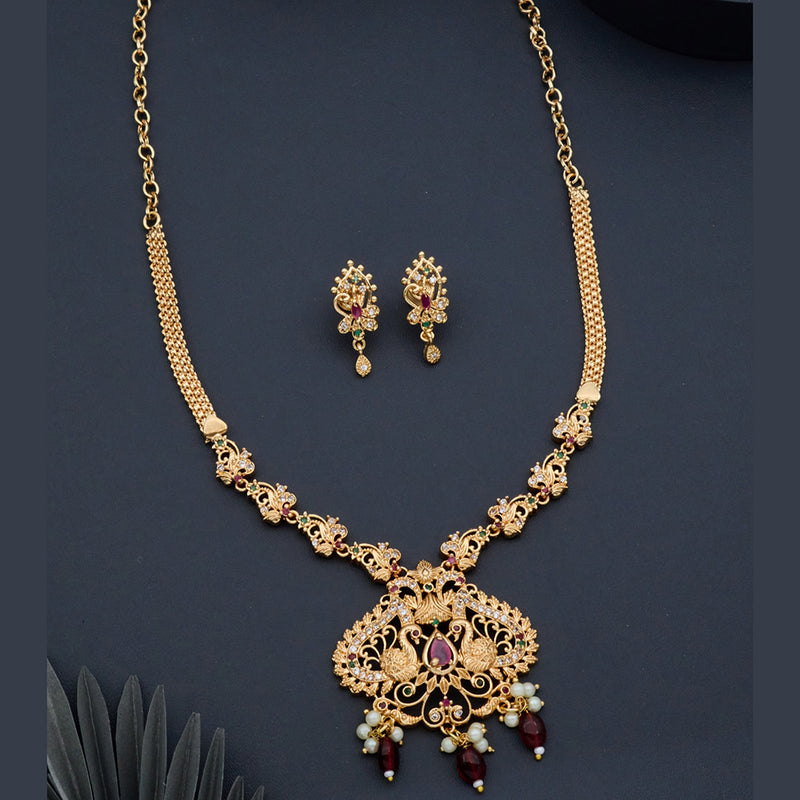 H K Fashion Gold Plated Austrian Stone Necklace Set