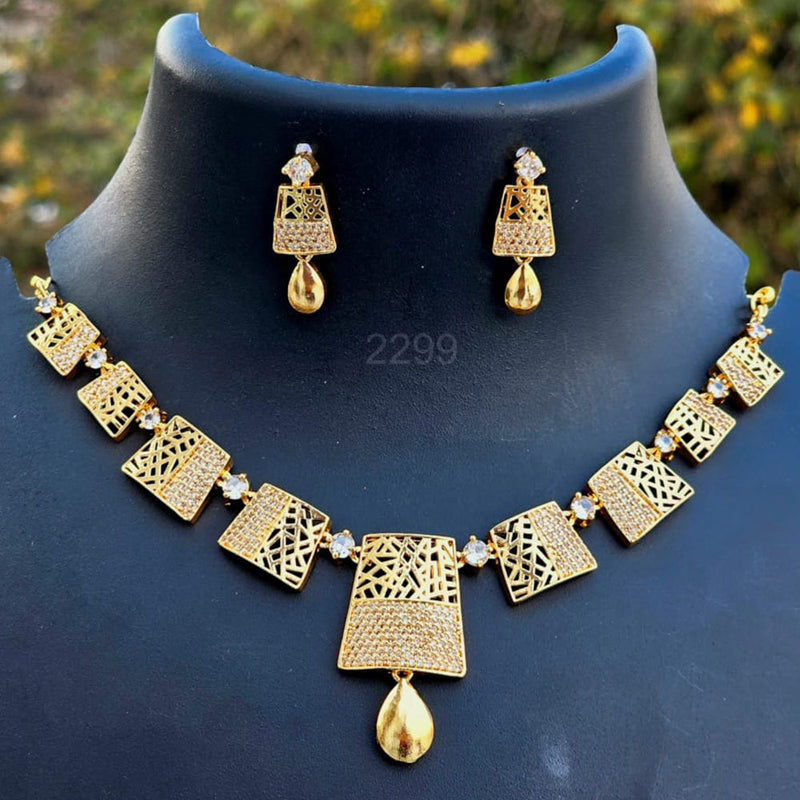 H K Fashion Gold Plated Austrian Stone Necklace Set