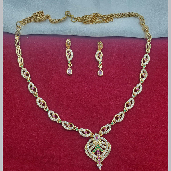 H K Fashion Gold Plated Austrian Stone Necklace Set