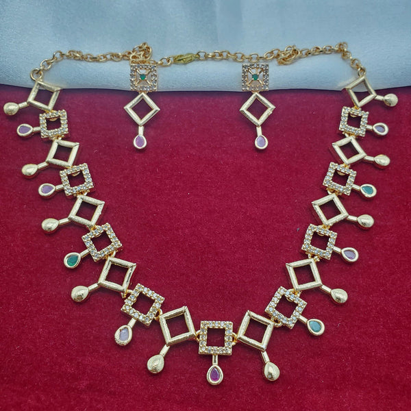 H K Fashion Gold Plated Austrian Stone Necklace Set