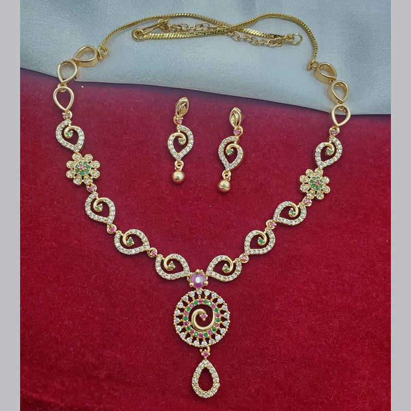 H K Fashion Gold Plated Austrian Stone Necklace Set