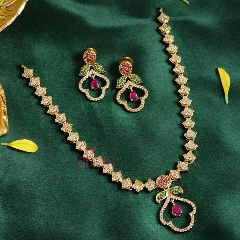 H K Fashion Gold Plated Austrian Stone Necklace Set